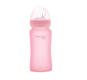 Everyday baby staklena bocica sa slamkom 240ml roza_300x220